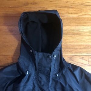 L.L. Bean Black Fleece-Lined Long Raincoat